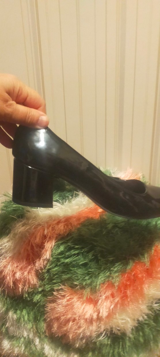 Siyah Rugan kısa topuklu ayakkabi - Görsel 4