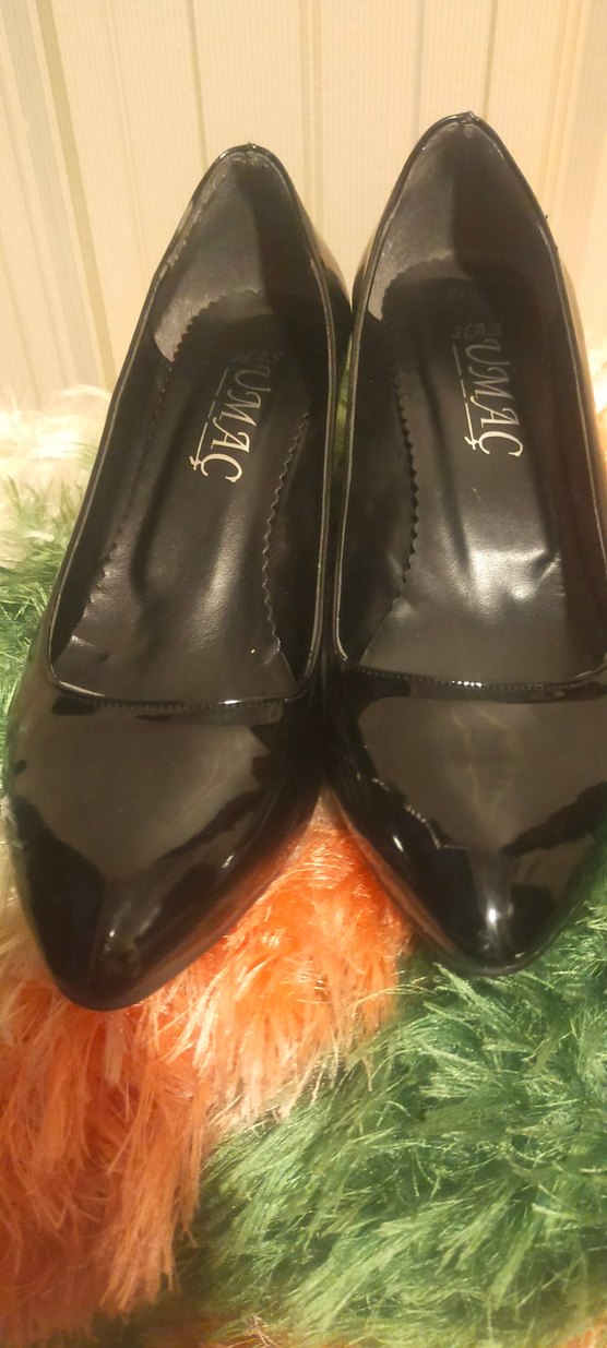 Siyah Rugan kısa topuklu ayakkabi - Görsel 5