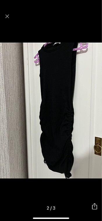 Zara Siyah yanları bağlamalı elbise