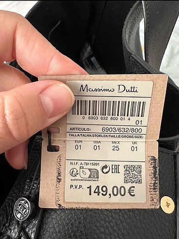  Beden siyah Renk Massimo Dutti Çanta