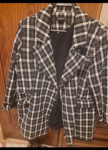 42 Beden Ekoseli Blazer 