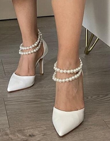 Zara İnci gelin ayakkabısı aksesuarı