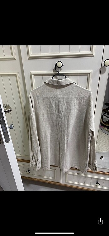 Ekru keteten gömlek - Görsel 3