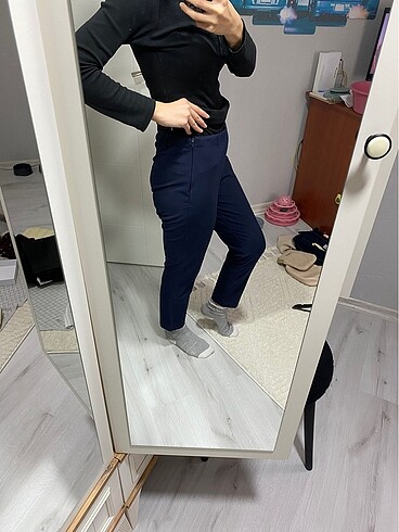 Lacivert kumaş pantolon - Görsel 3