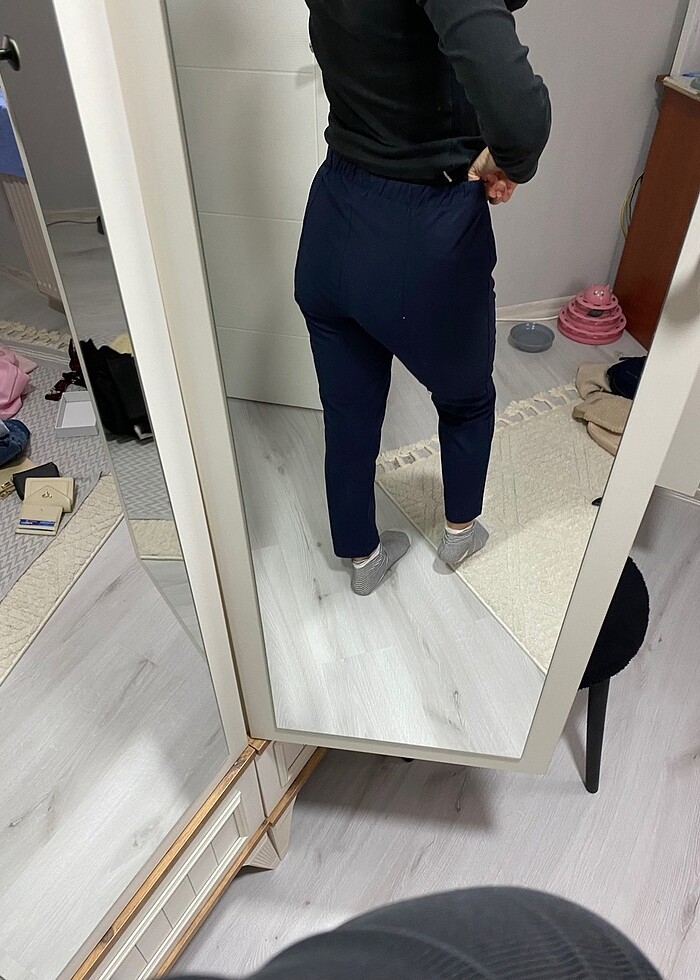 Lacivert kumaş pantolon - Görsel 2