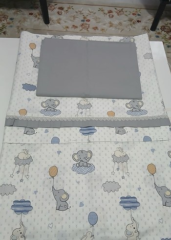 El Emeği Gri Baskılı Çocuk Uyku Seti - Görsel 3