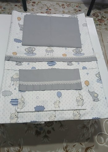 El Emeği Gri Baskılı Çocuk Uyku Seti - Görsel 2