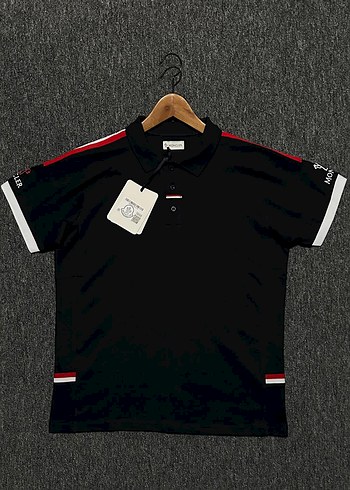 Siyah Erkek Polo Tişört Velcro Detaylı