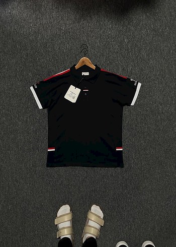 xxl Beden Siyah Erkek Polo Tişört Velcro Detaylı