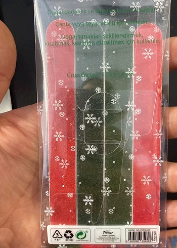 Renkli Yılbaşı Temalı 4'lü Tırnak Törpü Seti - Görsel 2