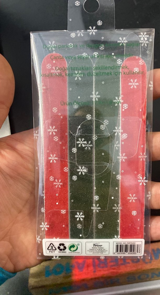 Renkli Yılbaşı Temalı 4'lü Tırnak Törpü Seti - Görsel 2