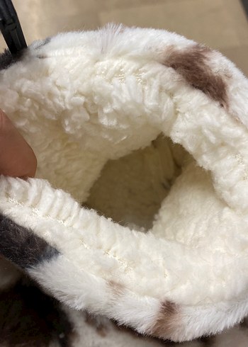 Kahverengi Leopar Desenli Kız Ev Terliği - Görsel 2