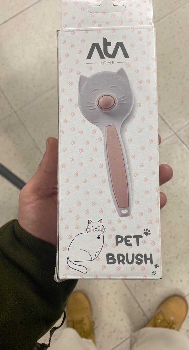 Bej Pastel Kedi Tüy Fırçası - Görsel 2