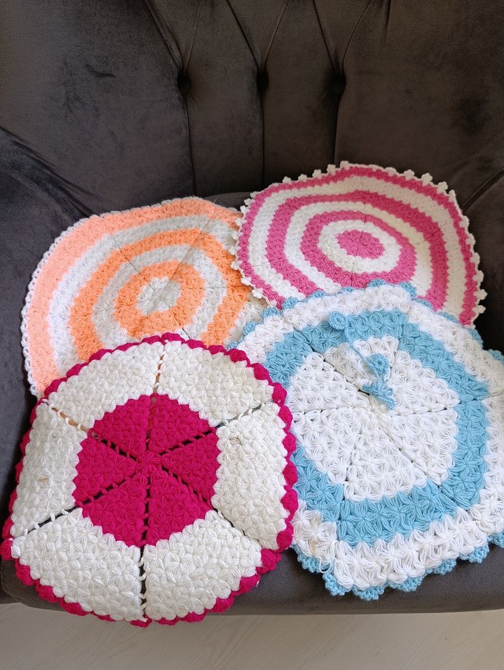 Renkli El Örgüsü Banyo Süngeri Seti - Görsel 4