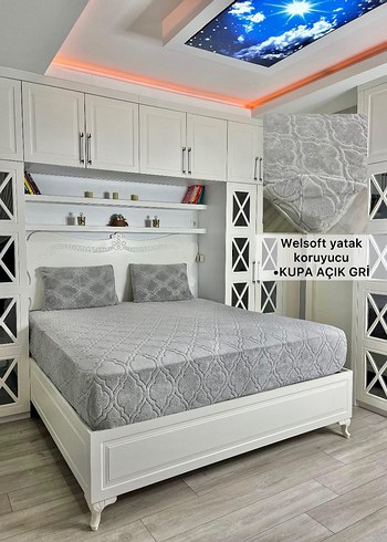 Gri Zigzag Desenli Welsoft Yatak Koruyucu - Görsel 3