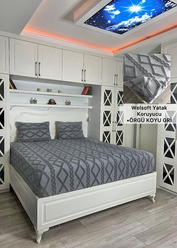 Gri Zigzag Desenli Welsoft Yatak Koruyucu - Görsel 8