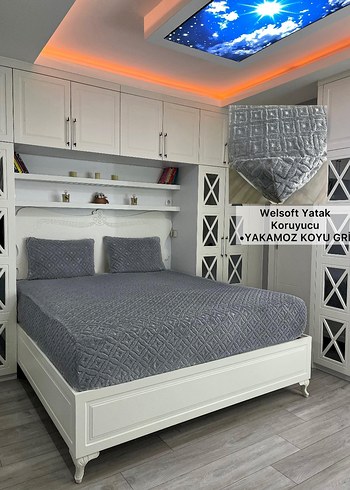 Gri Zigzag Desenli Welsoft Yatak Koruyucu - Görsel 4