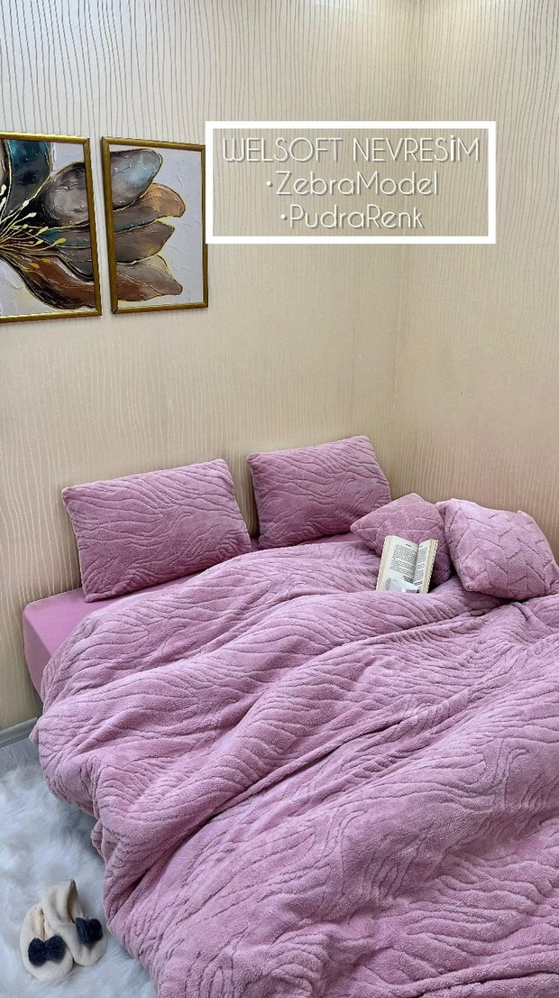 Pudra Renkli Baklava Modeli Nevresim Takımı - Görsel 5