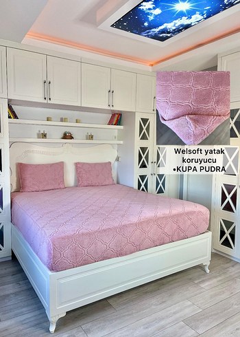 Pudra örgü Desenli Welsoft Yatak Koruyucu - Görsel 7