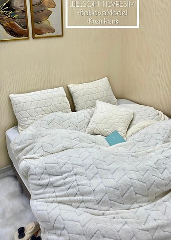 Krem Renk Welsoft Düz Nevresim - Görsel 9