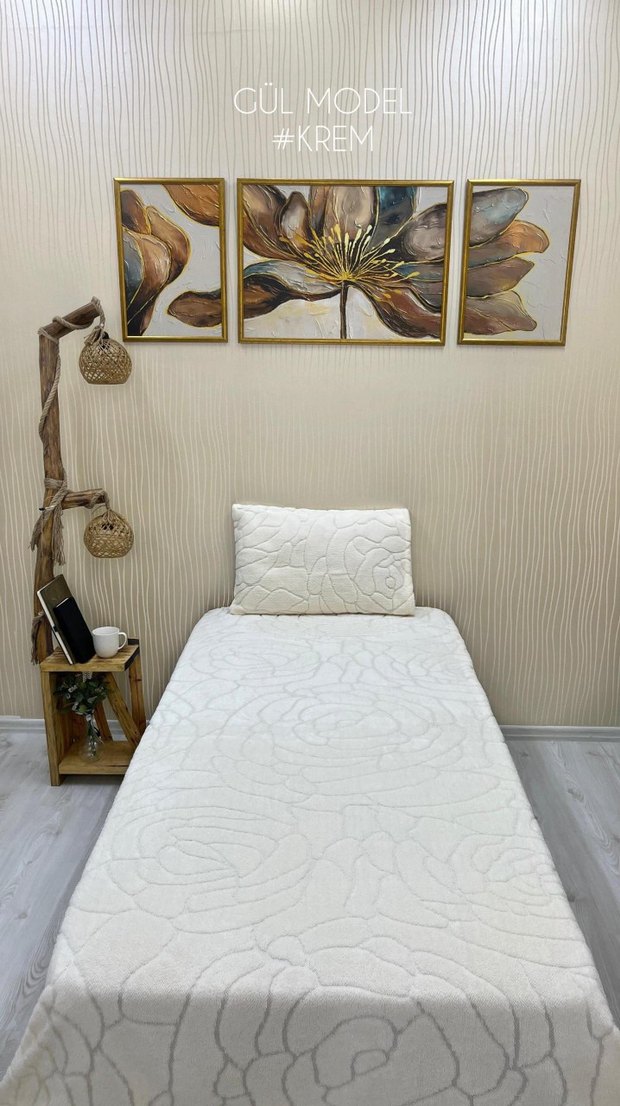 Krem Renk Welsoft Düz Nevresim - Görsel 4