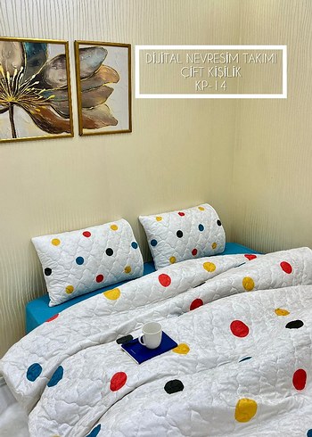 Parlak Mavi Batik Çift Kişilik Nevresim Takımı - Görsel 2