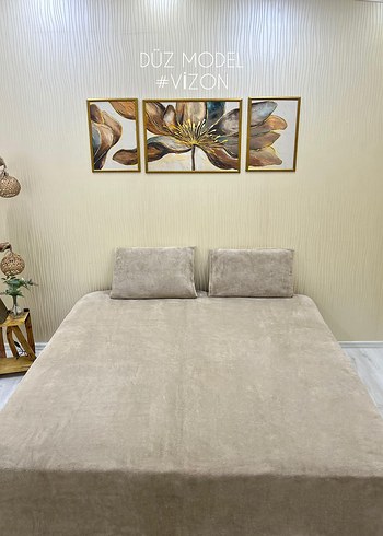 Bej Welsoft Yumuşak Çiçek Desenli Yatak Örtüsü - Görsel 8