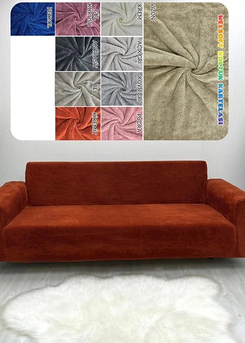 Mor Kadife Modern Koltuk Örtüsü - Görsel 3