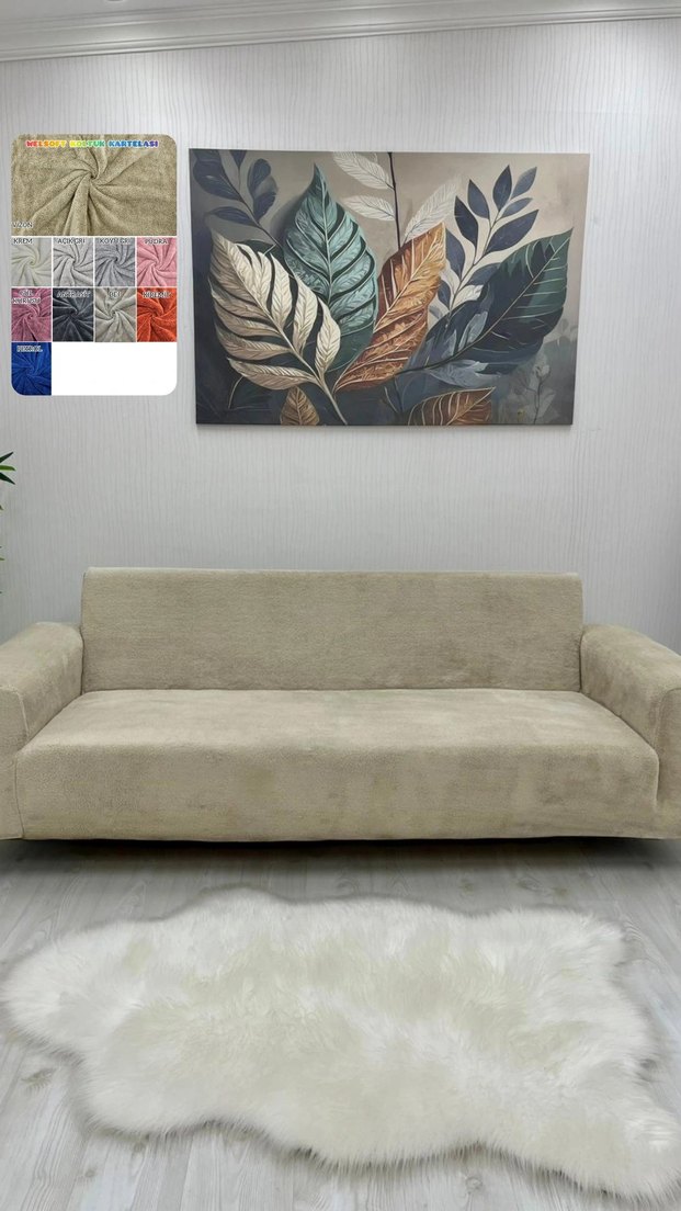 Mor Kadife Modern Koltuk Örtüsü - Görsel 4