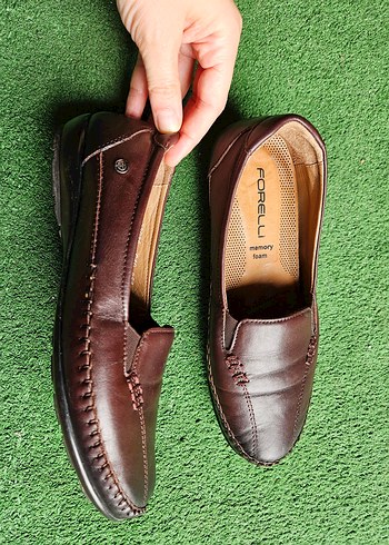 40 Beden FORELLİ Marka Ortopedik Klasik Kadın Kahverengi Loafer Ayakkabı