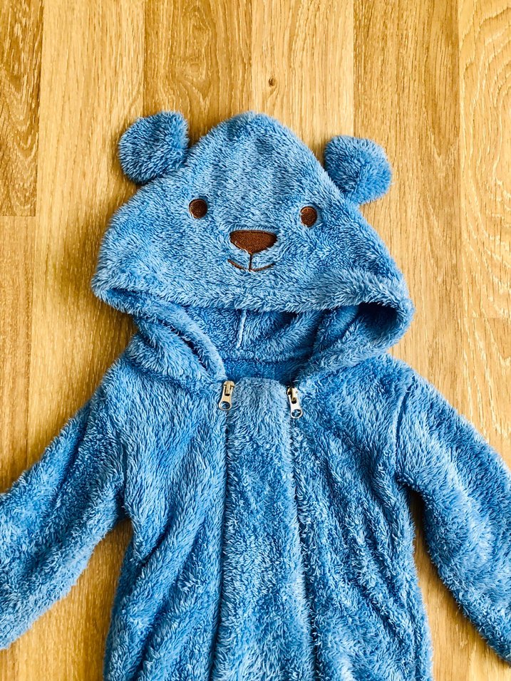 Ayıcık pelüş çift fermuarlı tulum - Görsel 2