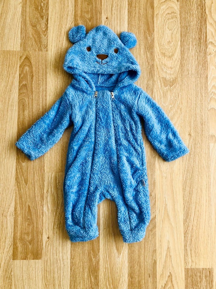 Ayıcık pelüş çift fermuarlı tulum - Görsel 4