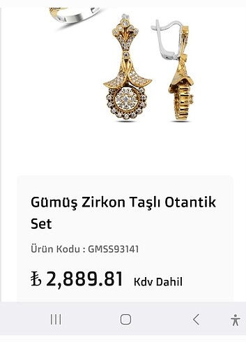 Tasarımcı 925Ayar GÜMÜŞ TAKI SETİ