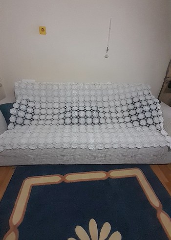 Vintage Dantel spiral Örgü Desenli El İşi Kumaş - Görsel 2