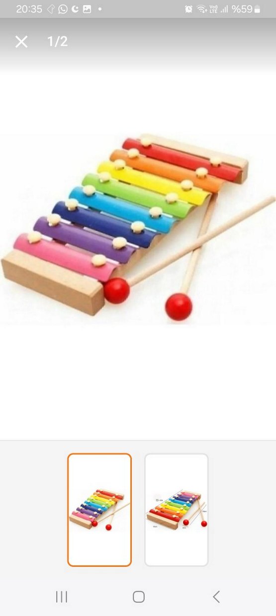 Renkli Ahşap Ksilofon Müzik Oyuncağı - Görsel 4