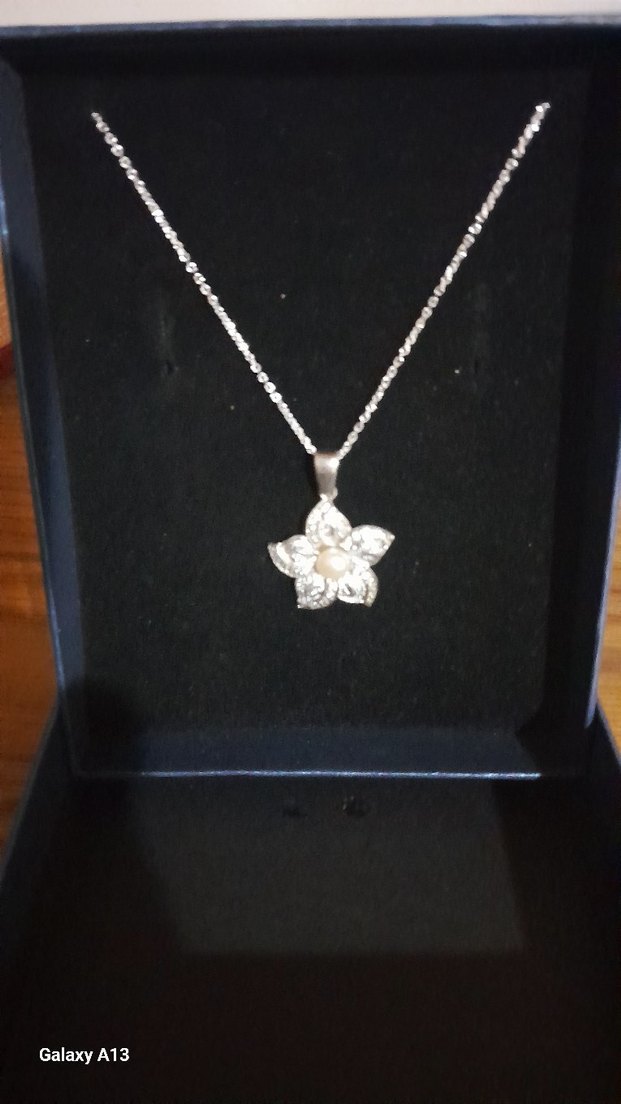 Çiçek Desenli 925 ayar Kolye ve küpe - Görsel 5