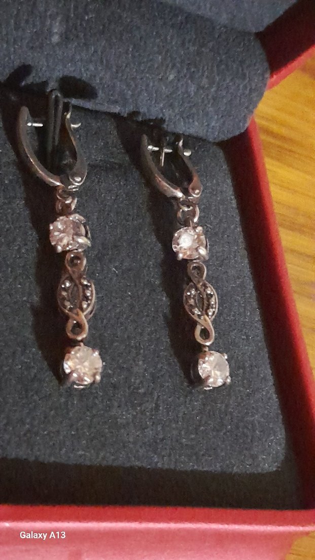 Çiçek Desenli 925 ayar Kolye ve küpe - Görsel 2