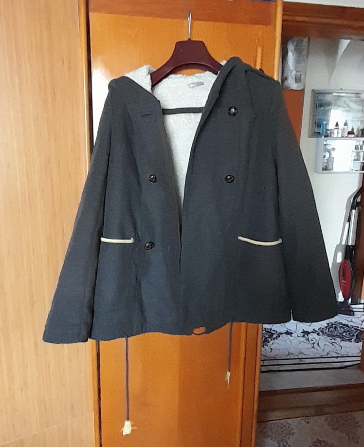 Gri Düğmeli Kadın Yelek, Midi Boy, Sıcak Kumaş - Görsel 2