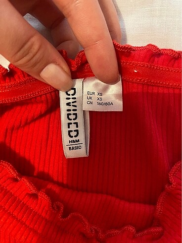 xs Beden Kırmızı crop üst