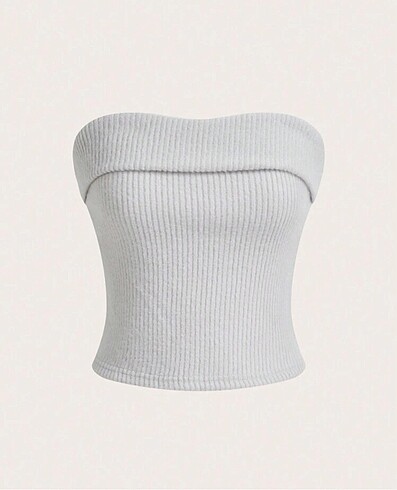 Shein straplez gri crop