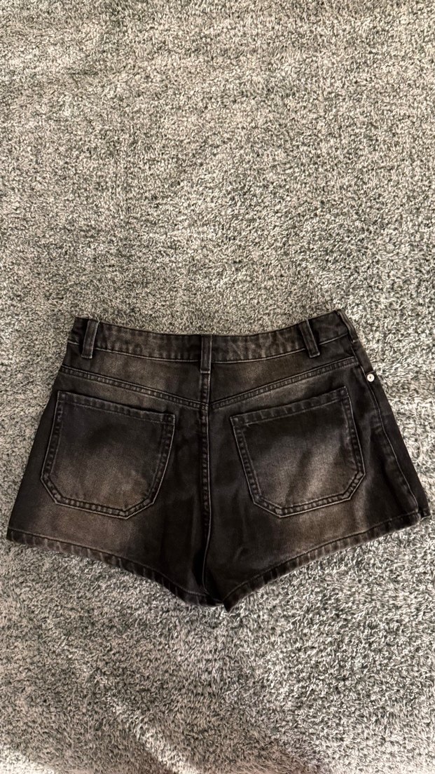 Bershka siyah kot şort etek - Görsel 2