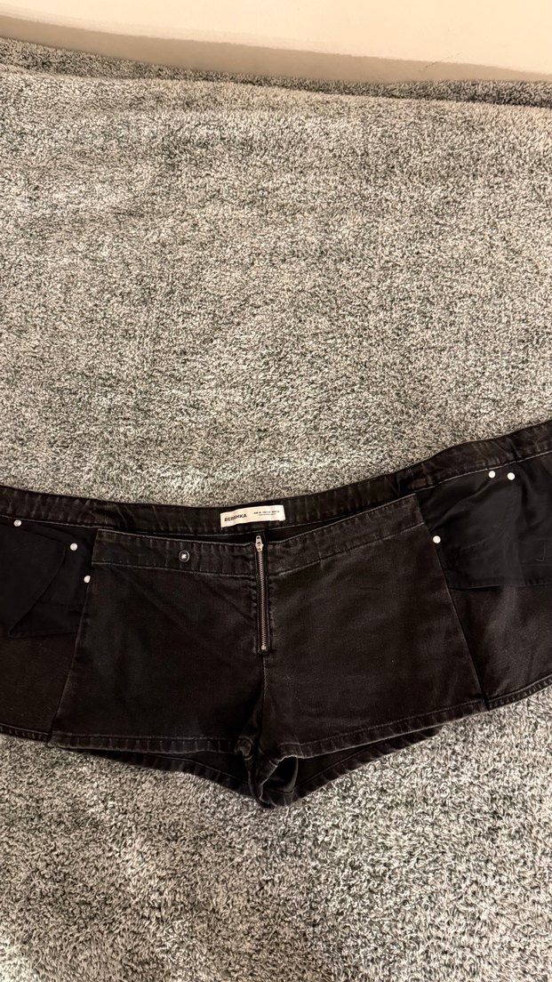 Bershka siyah kot şort etek - Görsel 3