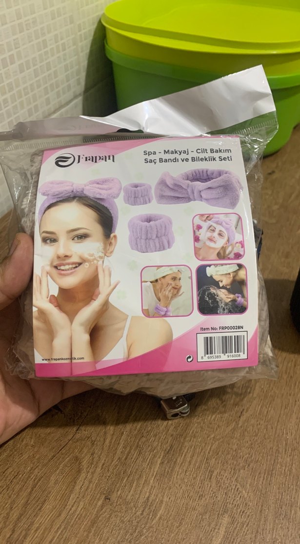 Spa ve Makyaj İçin Saç Bandı ve Bileklik Seti - Görsel 2