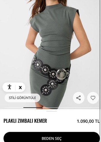 Yuvarlak Kovboy Plaklı Zımbalı Kemer