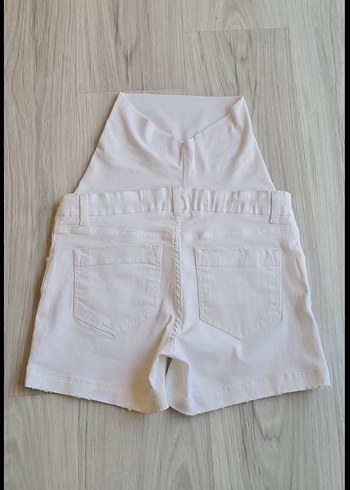 Beyaz Hamile Mini Şort - Görsel 2