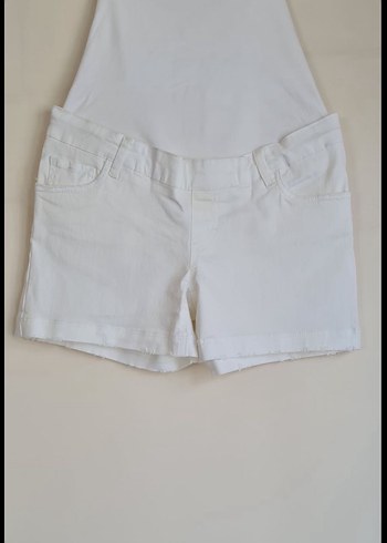 Beyaz Hamile Mini Şort - Görsel 3