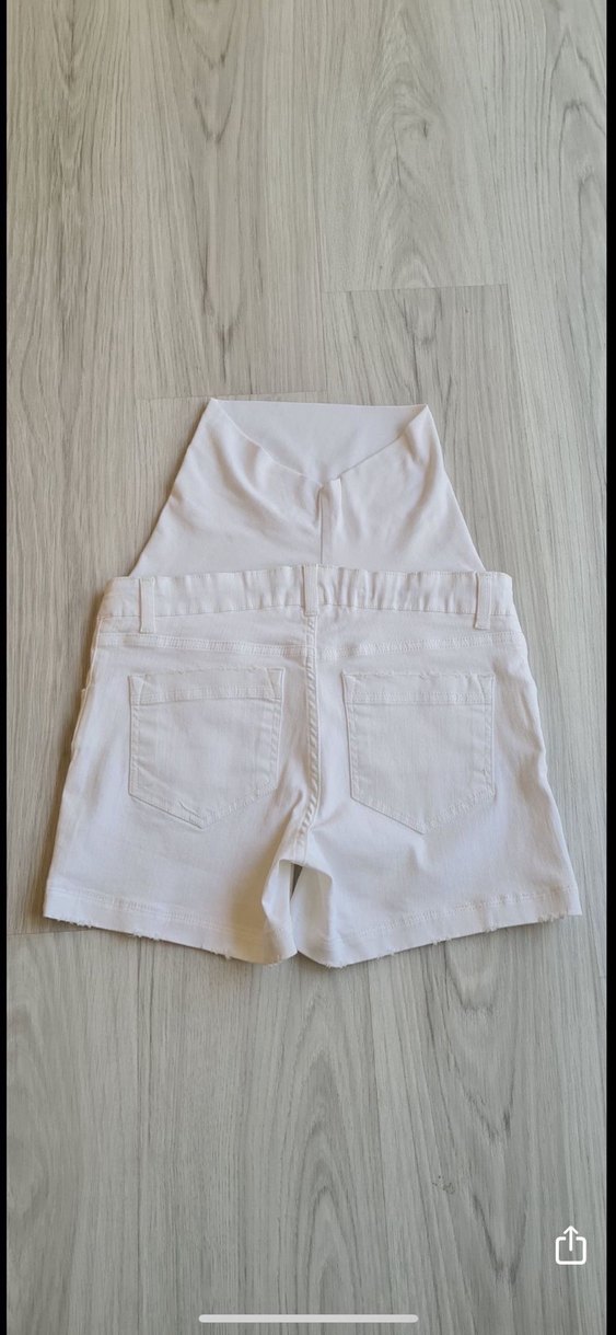 Beyaz Hamile Mini Şort - Görsel 2