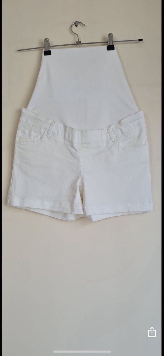 Beyaz Hamile Mini Şort - Görsel 3