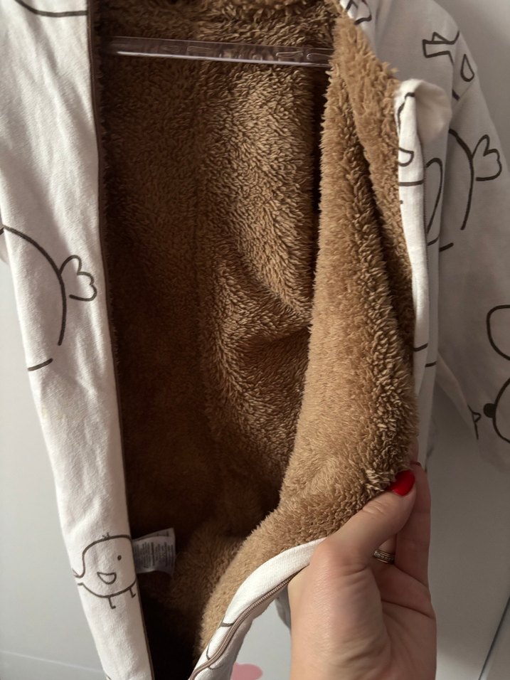 Bebek Beyaz Kapüşonlu kışlık Tulum - Görsel 2