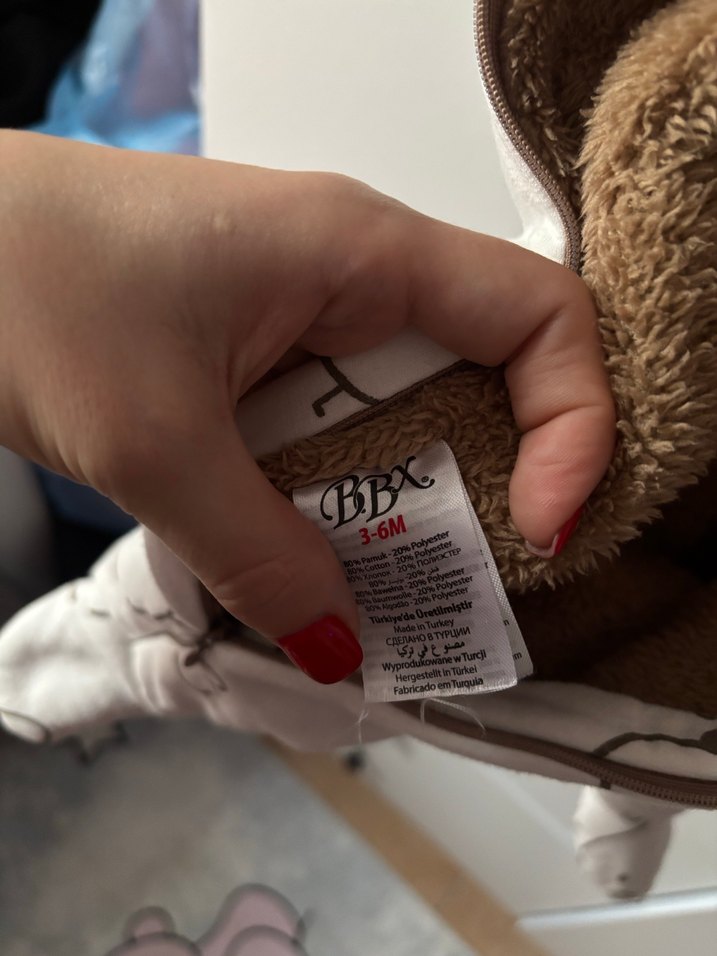 Bebek Beyaz Kapüşonlu kışlık Tulum - Görsel 3